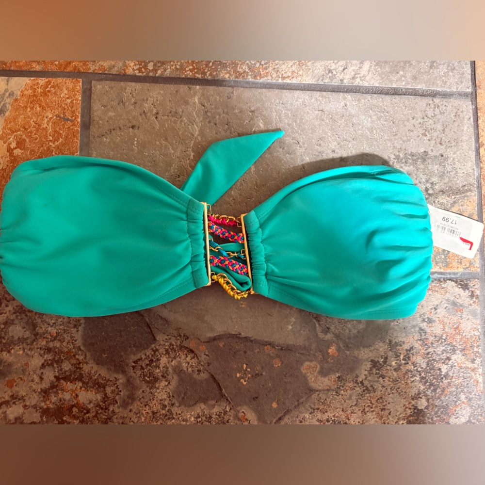 Y2K Vtg Xhilaration Size Medium Bandeau Bikini Swim Top NWT